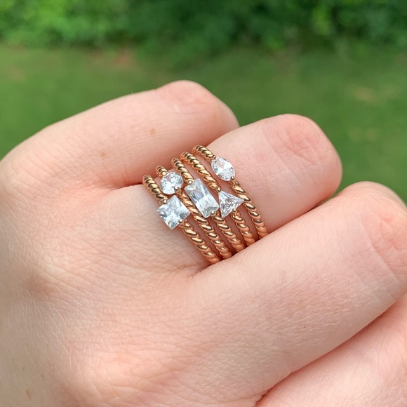 5-band Rhinestone Shape Rings - Picture 16 of 16